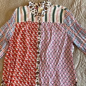 Maeve by Anthropologie Bernadette Mix Print Button Down Shirt size XL